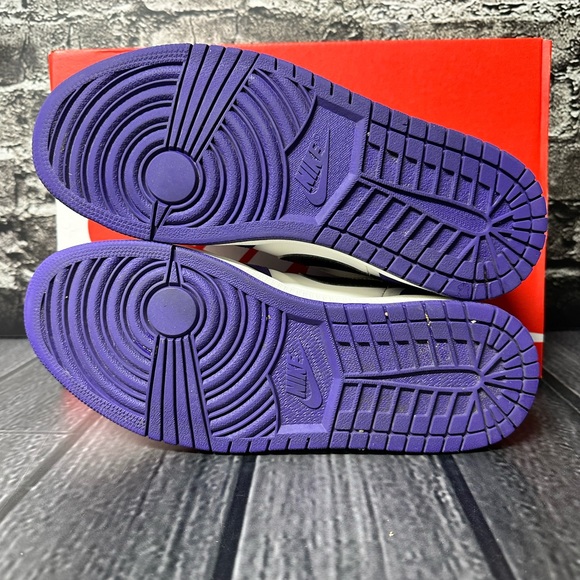 Jordan 1 Low Black Court Purple White US Men Size 8 - Picture 14 of 15